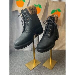 NWOT Timberland Kinsley 6-Inch Waterproof Black/Faux Fur Booties – Sz 8M